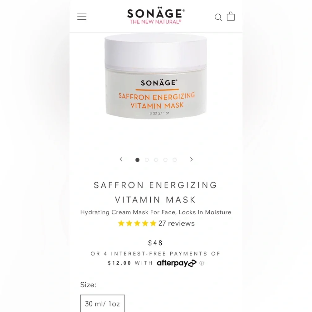 SAFFRON ENERGIZING VITAMIN MASK ~ $48 value ⭐️Sealed Items ⭐️🆕⭐️